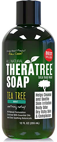 Oleavine TheraTree Tea Tree Oil Soap with Neem Oil - 12oz - Helps Skin Irritation, Body Odor, & Helps Restore...