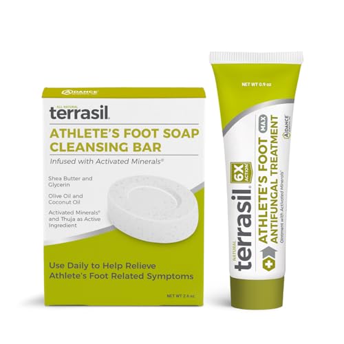 terrasil Athletes Foot Cream Extra Strength Antifungal + Athletes Foot Soap, Clinically Proven Clotrimazole...