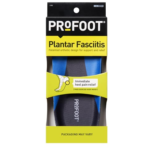 Profoot Orthotic Insoles for Plantar Fasciitis & Heel Pain, Men's 8-13, 1 Pair
