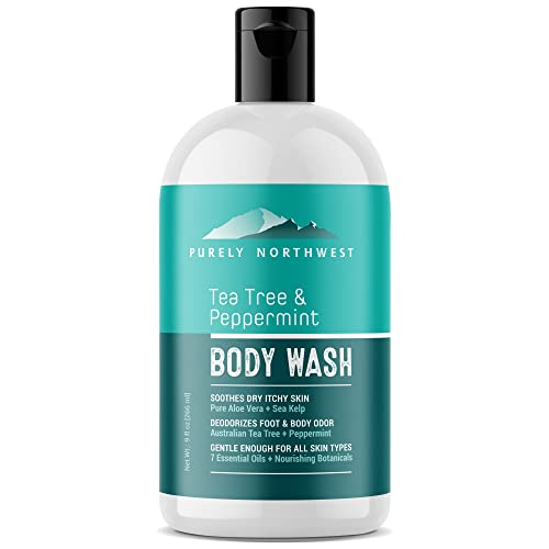 Purely Northwest Tea Tree Body Wash for Men and Women – Natural Tea Tree Oil Body Cleanser for Odor, Skin...