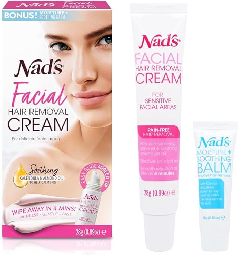 Nad's Gentle & Soothing Facial Hair Removal For Women - Sensitive Depilatory Cream For Delicate Face Areas,...