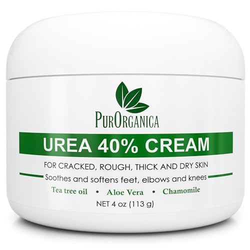 PurOrganica Urea 40% Foot Cream – Made in USA, Dermatologist Tested, Intensive Repair for Dry, Cracked...
