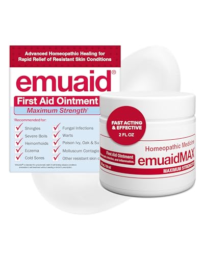 emuaid EMUAIDMAX Ointment for Itchy Skin, Maximum Strength Treatment for Athlete's Foot, Psoriasis, Jock Itch,...