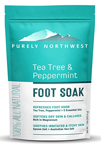 Epsom Salt Tea Tree Foot Soak-Toenail Repair, Softens Thick Calluses & Corns, Stubborn Foot Odor, Athletes...