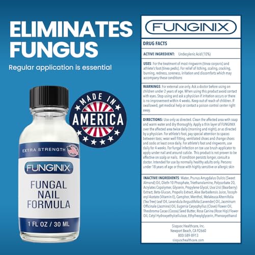 FUNGINIX Toenail Fungus Treatment Extra Strength - Antifungal Nail Treatment With 10% Undecylenic Acid & Tea...