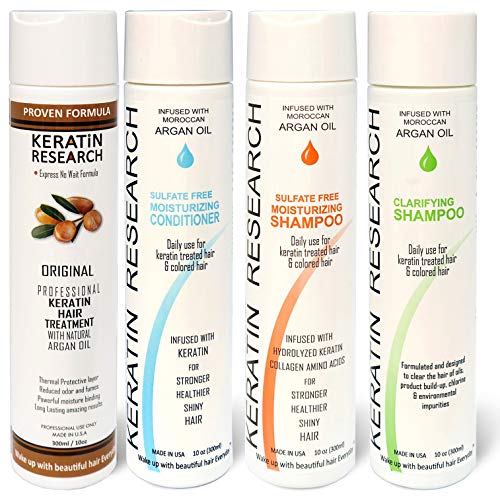 Complex Brazilian Keratin Blowout Straightening Smoothing Hair Treatment 4 Bottles 300ml Kit Includes Sulfate...