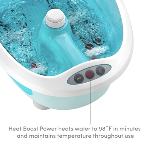 HoMedics Foot Salon Pro Footbath with Heat Boost Power | Massaging Vibration, 4 Pedicure Spa Attachments,...