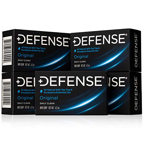 Defense Soap 5pk All Natural Tea Tree Bar Soap for Men | Made by Wrestlers with Tea Tree Oil & Eucalyptus Oil...