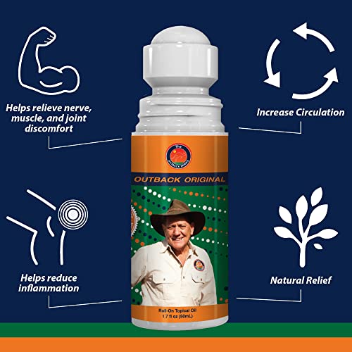 Outback Pain Relief Roll-On Oil 50mL (1.69 Fl Oz) - All Natural Topical Oil with Long Term Benefits from...