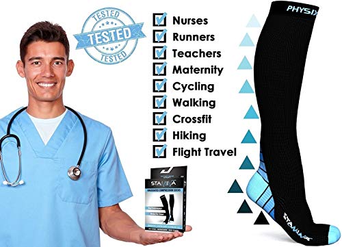 Compression Socks for Men & Women, Best Graduated Athletic Fit for Running, Nurses, Shin Splints, Flight...