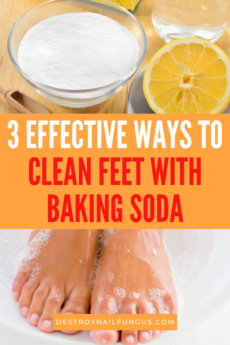 how to clean feet with baking soda